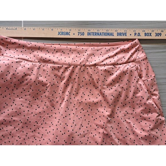 Nike Womens Large Dri-FIT Pink Peach Printed Golf Skirt Skort With Pockets - Picture 4 of 10